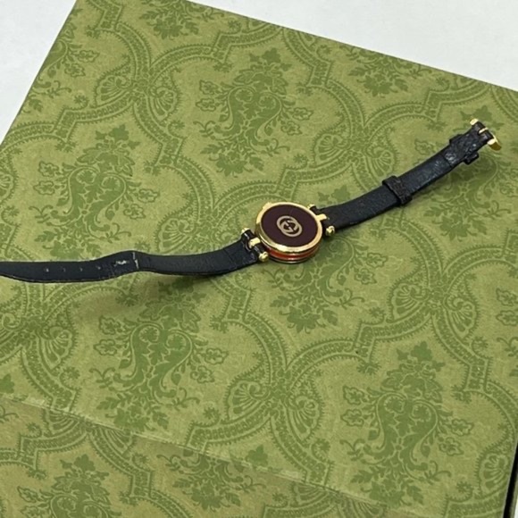 GUCCI 2000L vintage STACK sherry line Gold Dial ladies WATCH 80\'s main image 12